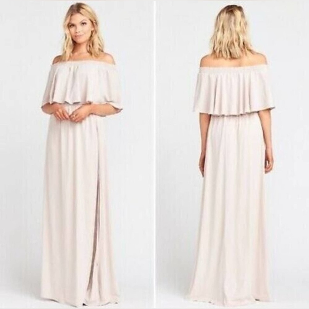 Show me your MuMu Hacienda Off White Ruffled Off Shoulder Maxi Dress WomenS/M